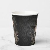 Whimsical Witch on Black Damask Pappbecher (Links)