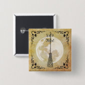 Whimsical Witchy Full Moon Button (Vorne & Hinten)