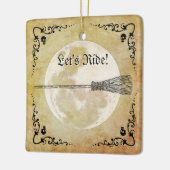 Whimsical Witchy Full Moon Keramikornament (Links)