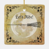 Whimsical Witchy Full Moon Keramikornament (Rückseite)