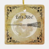 Whimsical Witchy Full Moon Keramikornament (Vorderseite)