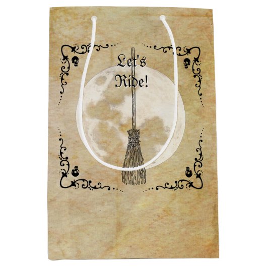 Whimsical Witchy Full Moon Mittlere Geschenktüte (Vorderseite)
