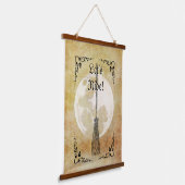 Whimsical Witchy Full Moon Wandteppich Mit Holzrahmen (Gewinkelt)