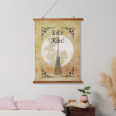 Whimsical Witchy Full Moon Wandteppich Mit Holzrahmen (Schlafzimmer)