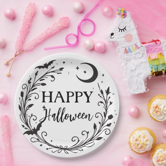 Whimsical Witchy Wiccan Herb Magic Halloween Pappteller (Party)