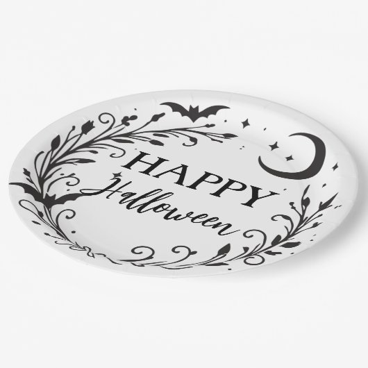 Whimsical Witchy Wiccan Herb Magic Halloween Pappteller (Schrägansicht)