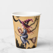Whimsical Witz Broom Girl Geburtstagsparty Pappbecher (Vorderseite)