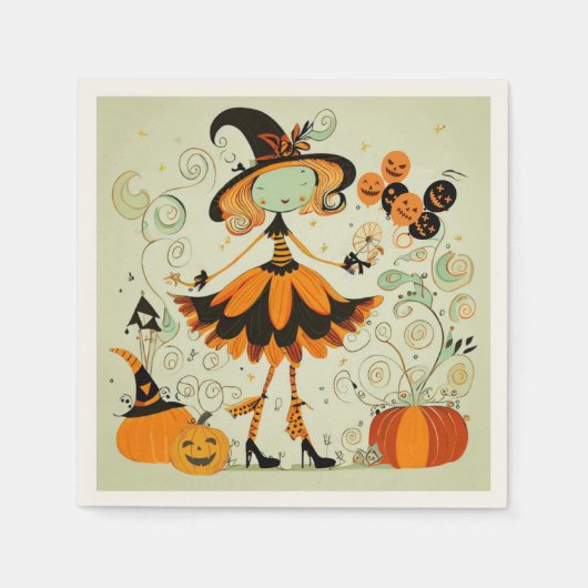 whimsical/witz/kürbis/fall serviette (Vorderseite)
