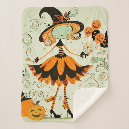 whimsical/witz/kürbis/fall sherpadecke (Vorderseite)