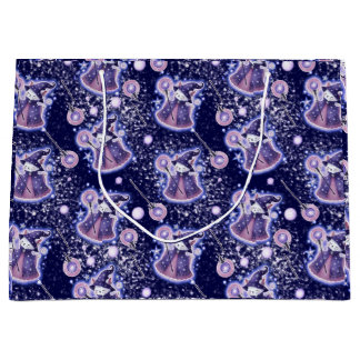 Whimsical Wizard Cat Geschenktasche | Celestial Fa Große Geschenktüte