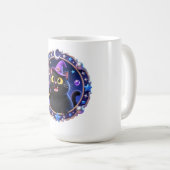 Whimsical Wizard Cat Magical Portrait Art Print Kaffeetasse (VorderseiteRechts)