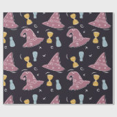Whimsical Wizard Hat Wrapping Paper Geschenkpapier (Flach)