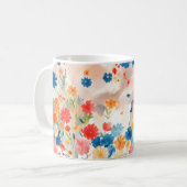 Whimsical Wolf im blühenden Blumengarten Kaffeetasse (Vorderseite Links)