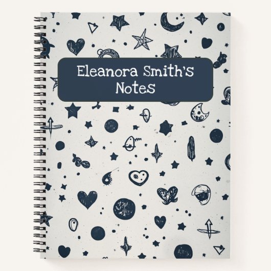 Whimsical Wonder I Hand gezeichnete Objekte Notizblock (Vorderseite)