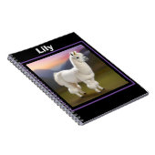 "Whimsical Wonder: White Pom-Pom Alpaca Unicorn" Notizblock (Rechte Seite)