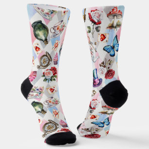 Whimsical Wonderland Aquarell im viktorianischen M Socken