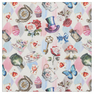 Whimsical Wonderland Aquarell im viktorianischen M Stoff