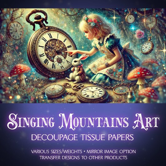 Whimsical Wonderland beobachtet Toadstools Decoupa Seidenpapier