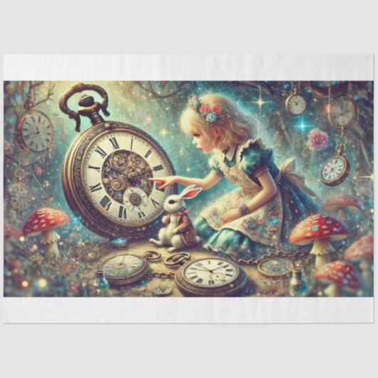 Whimsical Wonderland beobachtet Toadstools Decoupa Seidenpapier (Vorderseite)