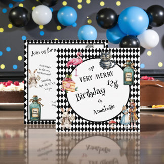 Whimsical Wonderland Geburtstagsfeier Einladung