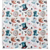 Whimsical Wonderland Teeparty-Muster Duschvorhang (Vorderseite)