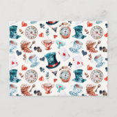 Whimsical Wonderland Teeparty-Muster Postkarte (Vorderseite)