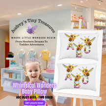 Whimsical Wonders ABC Bee Baby Pillow