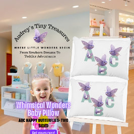 Whimsical Wonders ABC Butterfly Baby Pillow Dekokissen