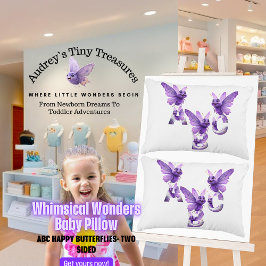 Whimsical Wonders ABC Butterfly Baby Pillow Dekokissen
