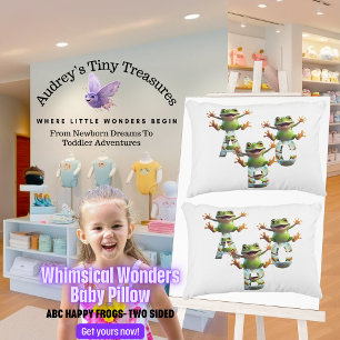 Whimsical Wonders ABC Frogs Baby Pillow Dekokissen