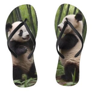 Whimsical Wonders: Baby Pandas Play in Forest, Badesandalen
