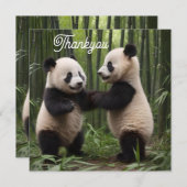 Whimsical Wonders: Baby Pandas spielt im Wald Dankeskarte (Vorne/Hinten)
