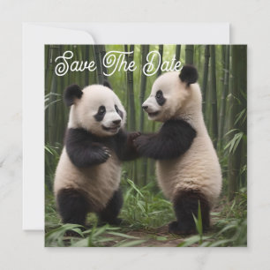 Whimsical Wonders: Baby Pandas spielt im Wald Save The Date