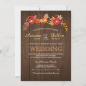Whimsical Wood & Fall Foliage Hochzeit Einladung (Vorderseite)