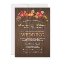 Whimsical Wood & Fall Foliage Hochzeit Einladung