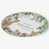 Whimsical Woodland Animals Baby Dusche Pappteller (Schrägansicht)