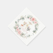 Whimsical Woodland Animals Baby Dusche Pink Bläsch Serviette (Ecke)