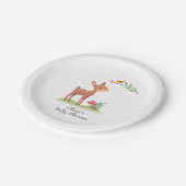 Whimsical Woodland Animals Baby Shower Paper Plate Pappteller (Schrägansicht)