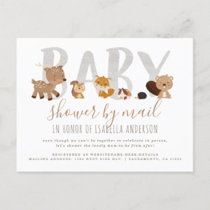 Whimsical Woodland Animals Babydusche per Post Einladungspostkarte