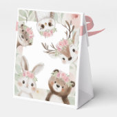 Whimsical Woodland Animals boho Girl Baby Dusche Geschenkschachtel (Rückseite)