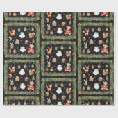 Whimsical Woodland Animals Christmas Geschenkpapier (Flach)