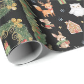 Whimsical Woodland Animals Christmas Geschenkpapier (Rolleneckpunkt)