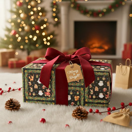 Whimsical Woodland Animals Christmas Geschenkpapier