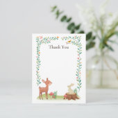 Whimsical Woodland Animals Dankeskarte (Stehend Vorderseite)