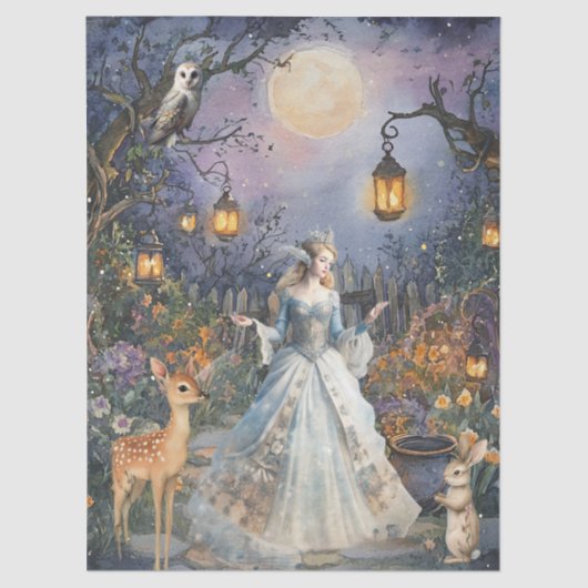 Whimsical Woodland Animals & Fairy Decoupage Paper Seidenpapier (Vorderseite)