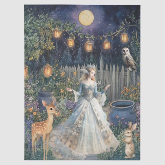 Whimsical Woodland Animals & Fairy Decoupage Paper Seidenpapier (Vorderseite)