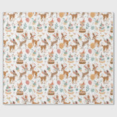Whimsical Woodland Animals Geburtstag Geschenkpapier (Flach)