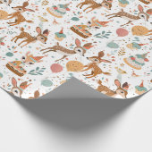 Whimsical Woodland Animals Geburtstag Geschenkpapier (Ecke)