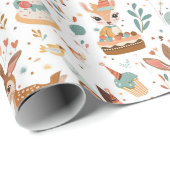 Whimsical Woodland Animals Geburtstag Geschenkpapier (Rolleneckpunkt)
