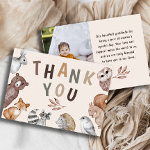 Whimsical Woodland Animals Geburtstag Thankyou